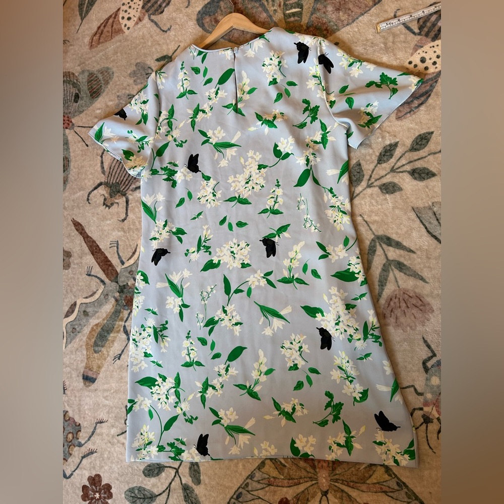 Ann Taylor Baby Blue Mini Dress with White Florals and Black Butterflies - Picture 12 of 15